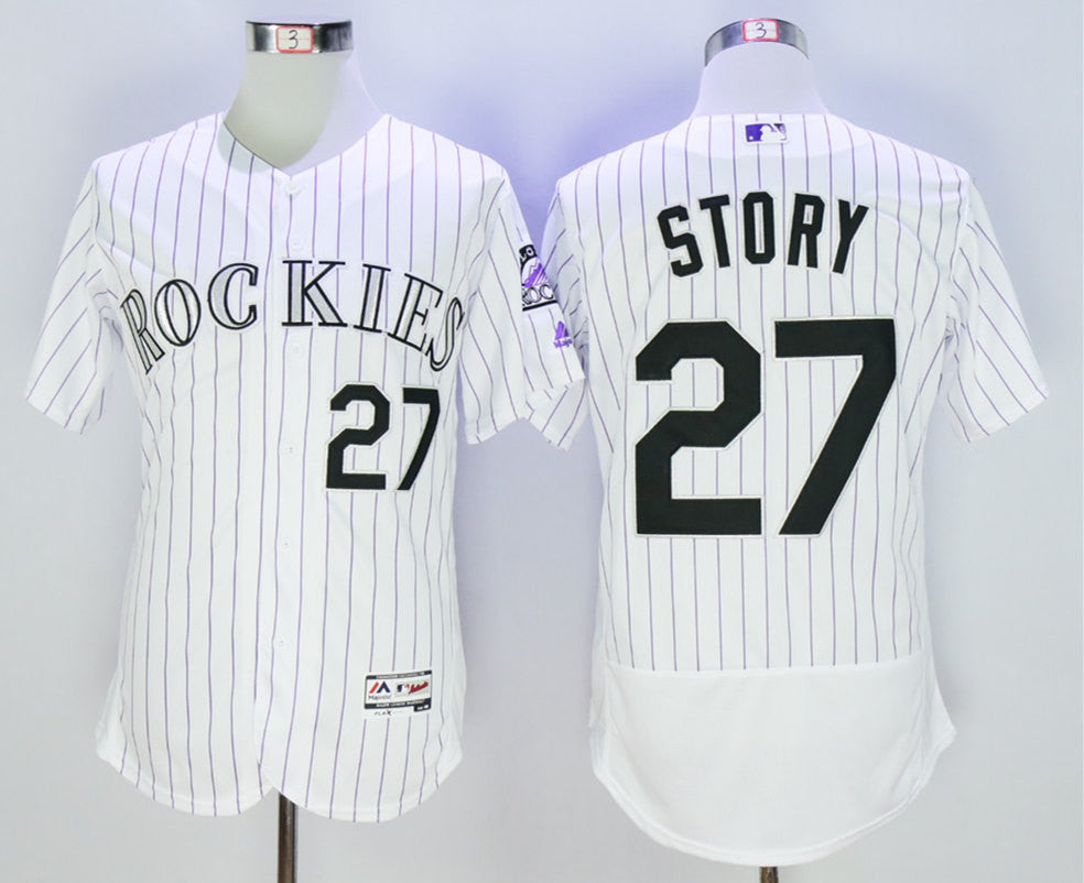 Trevor Story Colorado Rockies white jersey