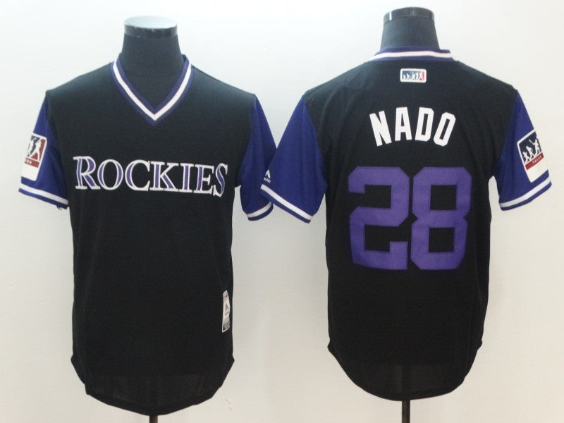 Nolan Arenado Nado Colorado Rockies black Authentic jersey