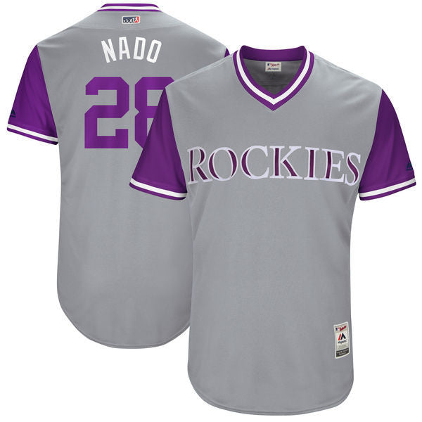 Nolan Arenado Nado Majestic Colorado Rockies gray jersey