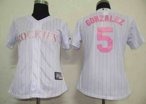 Gonzalez White Colorado Rockies pink jersey