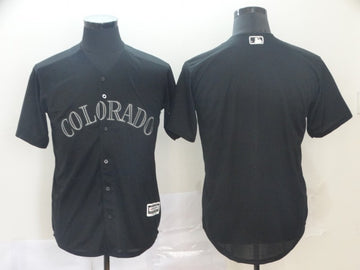Custom Colorado Rockies black Authentic jersey