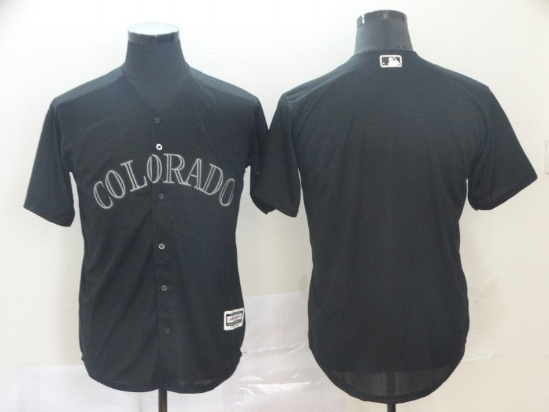 Custom Colorado Rockies black Authentic jersey