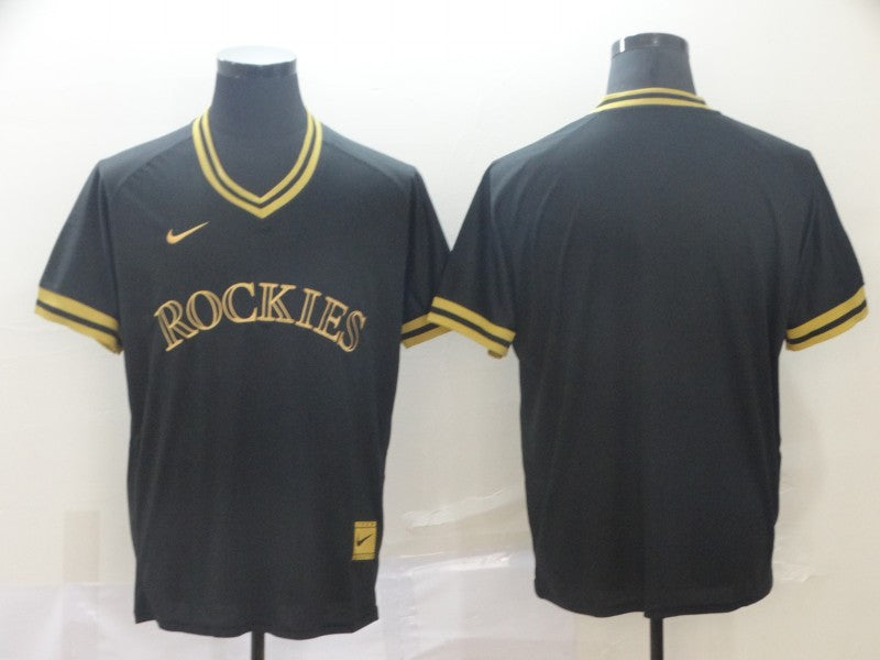 Blank Black Colorado Rockies gold Legend jersey