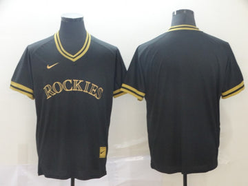 Blank Black Colorado Rockies gold Legend jersey