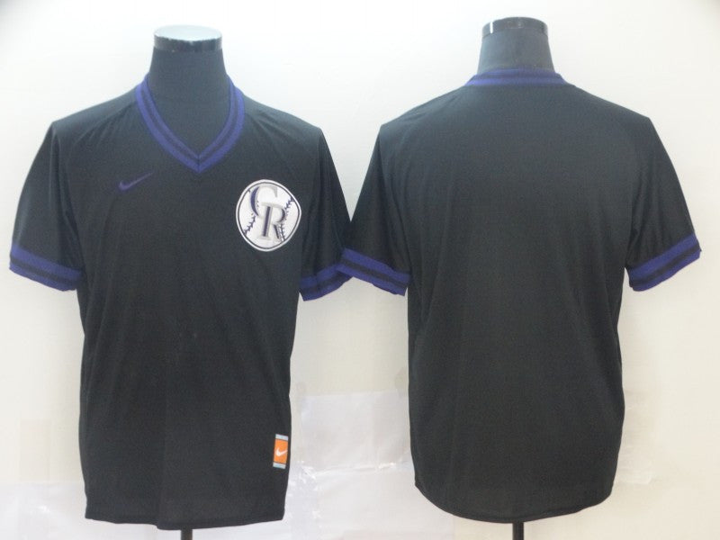 Custom Colorado Rockies black Throwback jersey