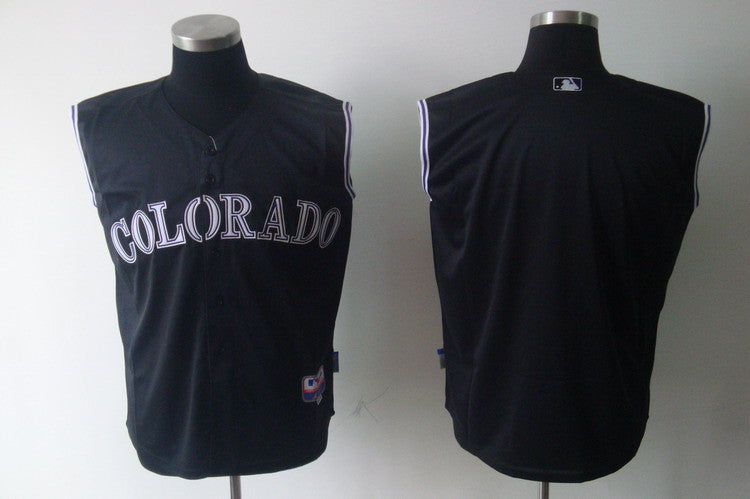Custom Colorado Rockies black jersey
