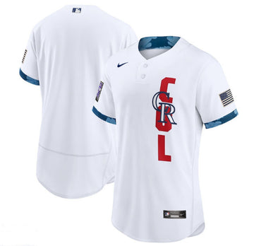 Custom Colorado Rockies white All-Star jersey