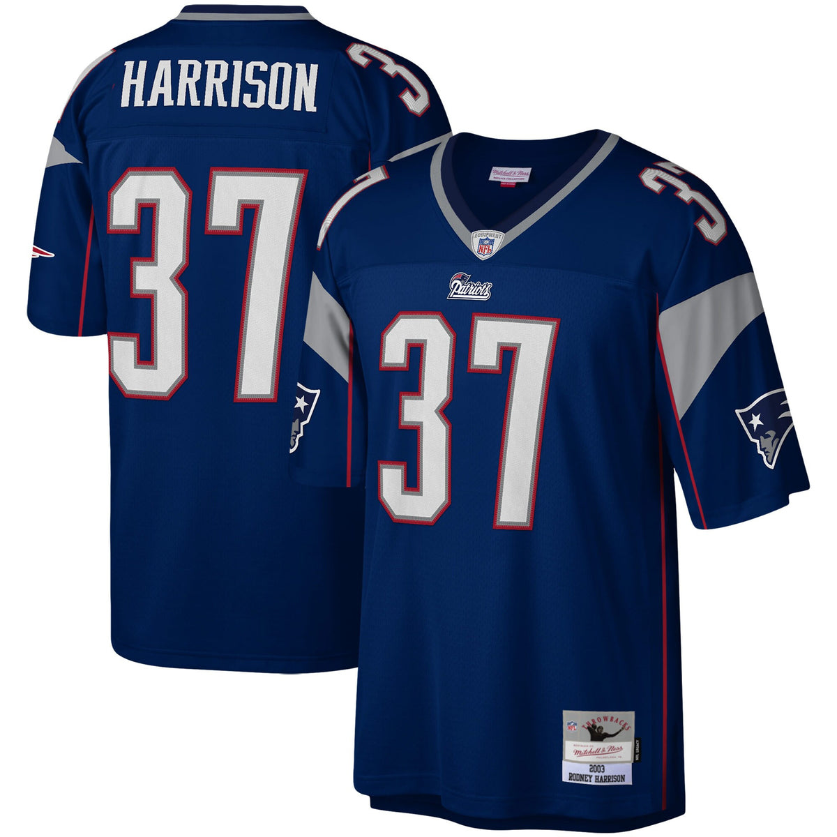Rodney Harrison New England Patriots navy jersey