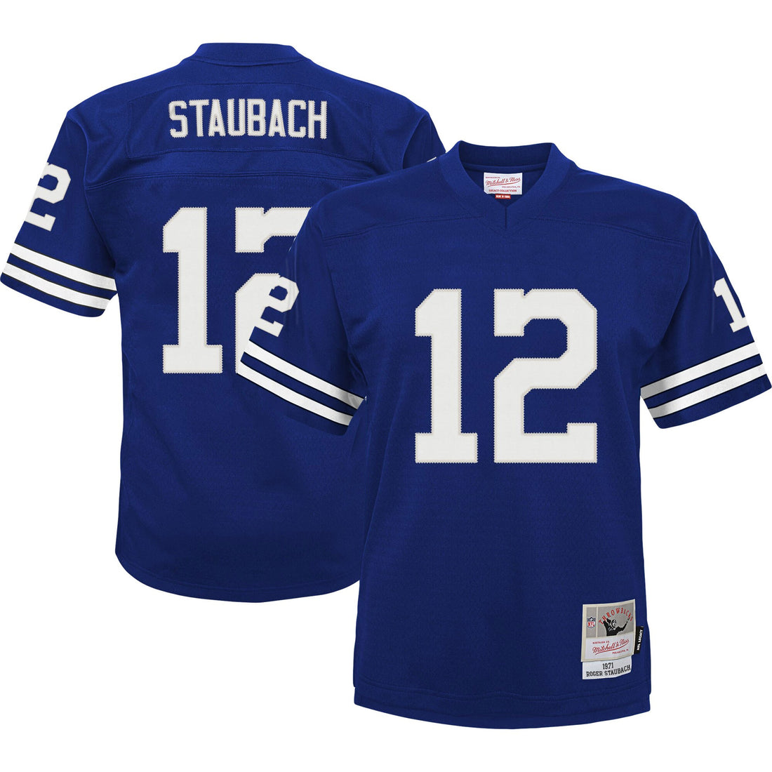 Roger Staubach Dallas Cowboys navy jersey