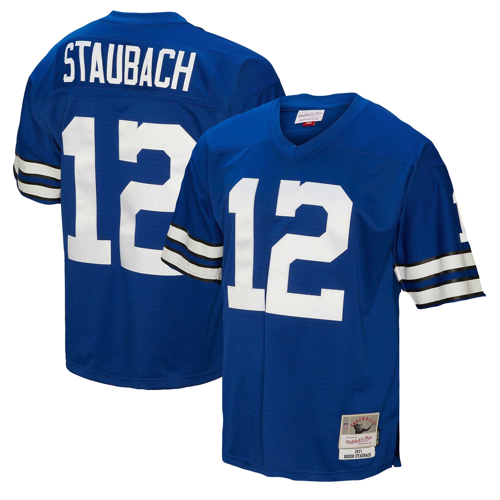 Roger Staubach Dallas Cowboys navy jersey