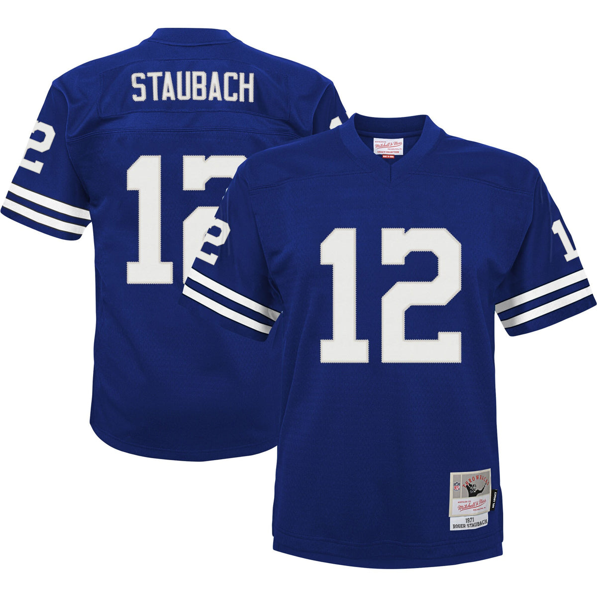 Roger Staubach Dallas Cowboys navy jersey