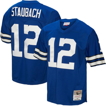 Roger Staubach Dallas Cowboys royal jersey