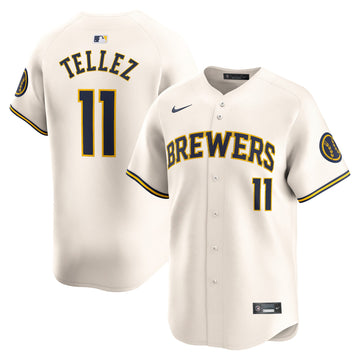 Rowdy Tellez Milwaukee Brewers cream Limited jersey