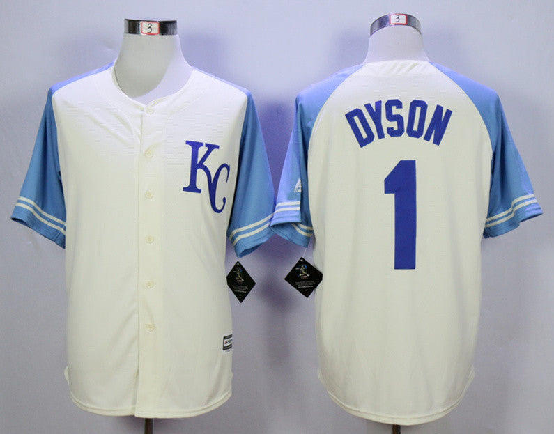 Jarrod Dyson Kansas City Royals cream jersey