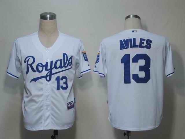 Aviles White Kansas City Royals blue jersey
