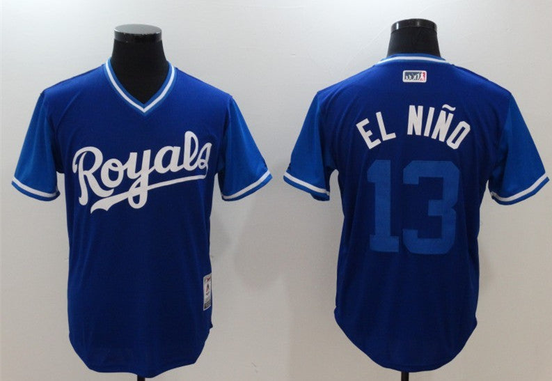 Salvador Perez El Nino Majestic Kansas City Royals royal jersey