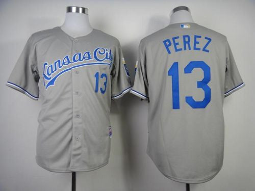 Salvador Perez Kansas City Royals grey jersey