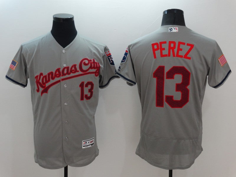 Salvador Perez Kansas City Royals grey Fashion jersey