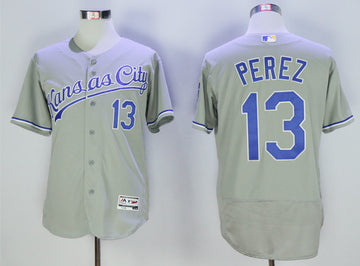 Salvador Perez Kansas City Royals grey jersey