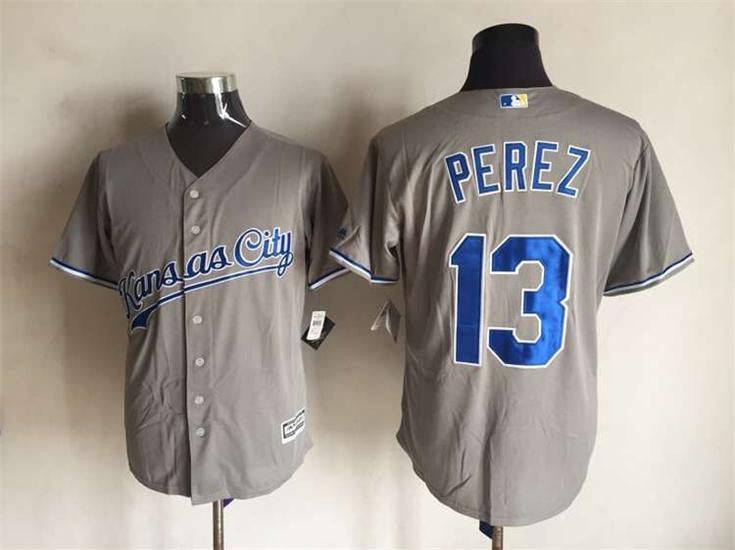Salvador Perez Kansas City Royals grey jersey