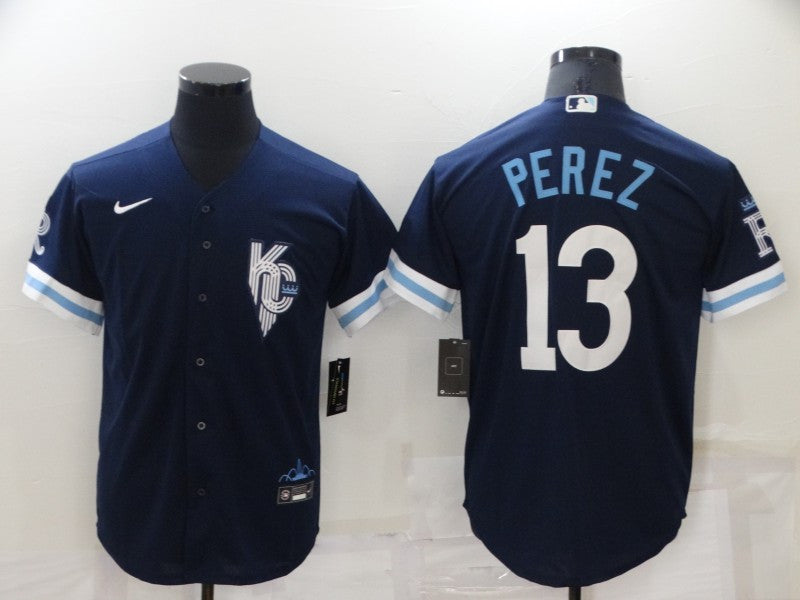 Salvador Perez Kansas City Royals navy City Connect jersey