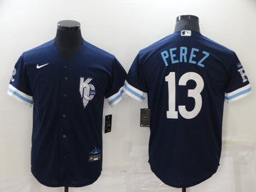 Salvador Perez Kansas City Royals navy City Connect jersey