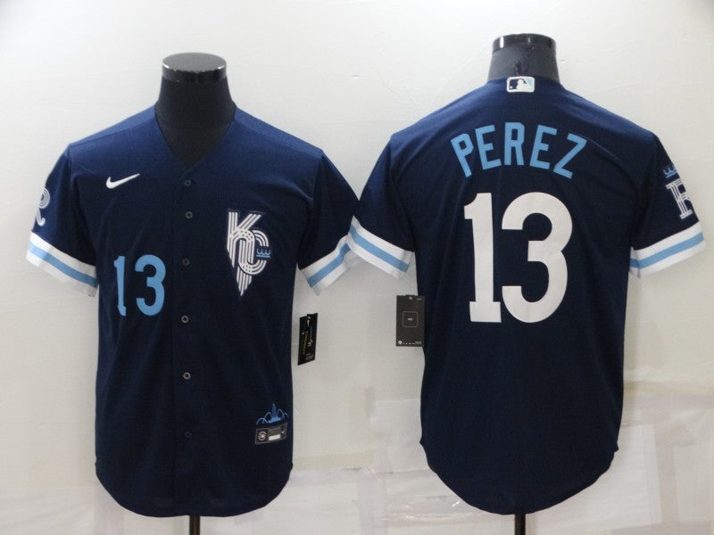 Salvador Perez Kansas City Royals navy City Connect jersey