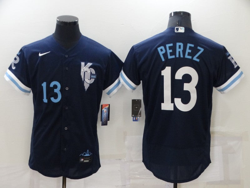 Salvador Perez Kansas City Royals navy City Connect jersey