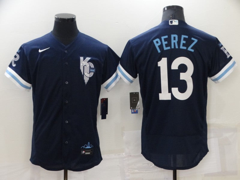 Salvador Perez Kansas City Royals navy City Connect jersey