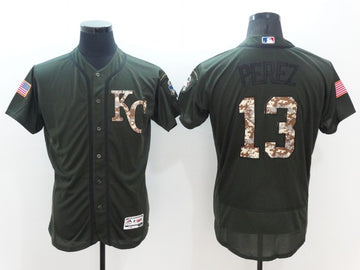 Salvador Perez Kansas City Royals olive jersey