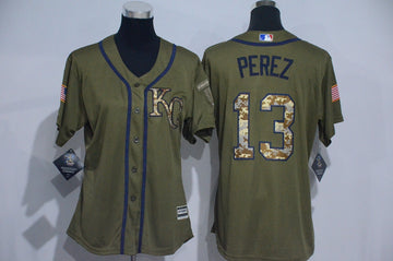 Salvador Perez Kansas City Royals olive jersey