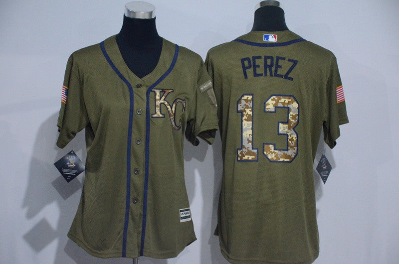 Salvador Perez Kansas City Royals olive jersey