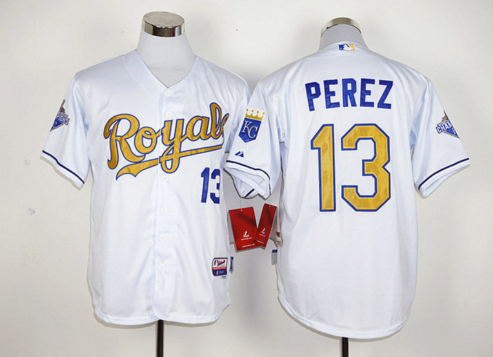Salvador Perez Kansas City Royals white jersey