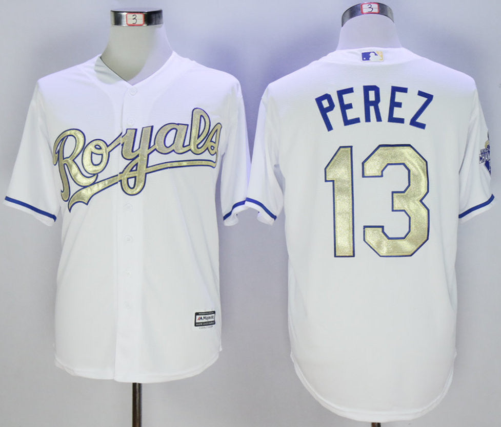 Salvador Perez Kansas City Royals white jersey