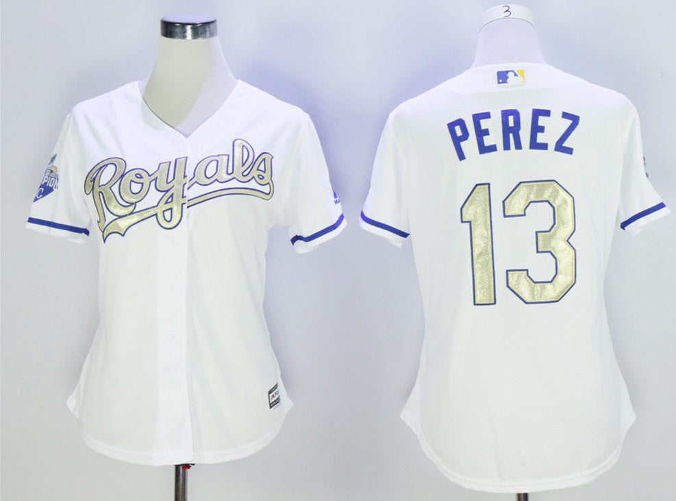 Salvador Perez Kansas City Royals white jersey
