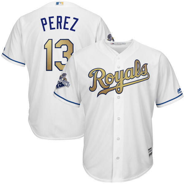 Salvador Perez Kansas City Royals white jersey