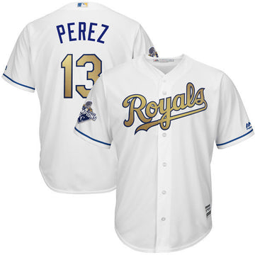 Salvador Perez Kansas City Royals white jersey