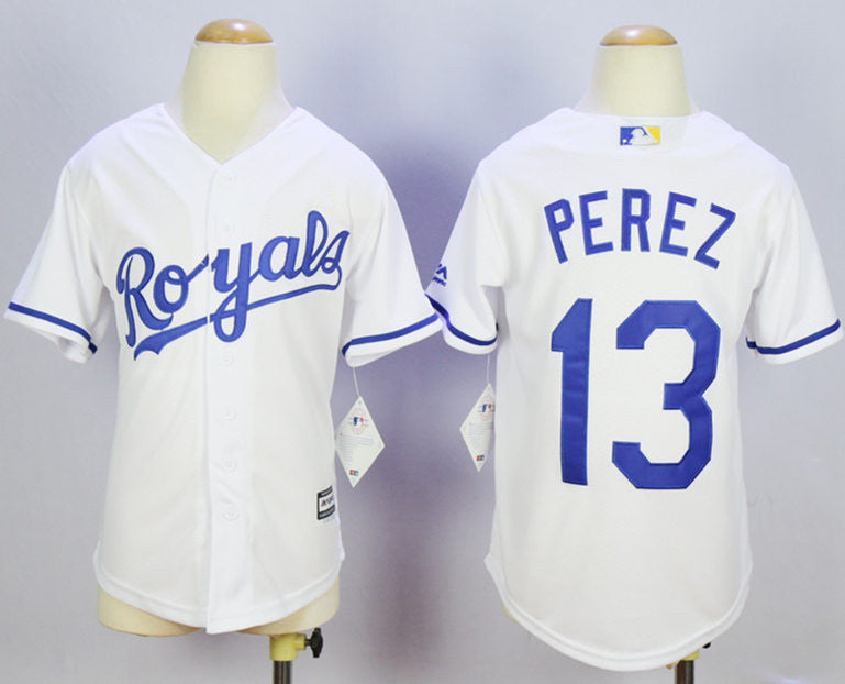Salvador Perez Kansas City Royals white jersey