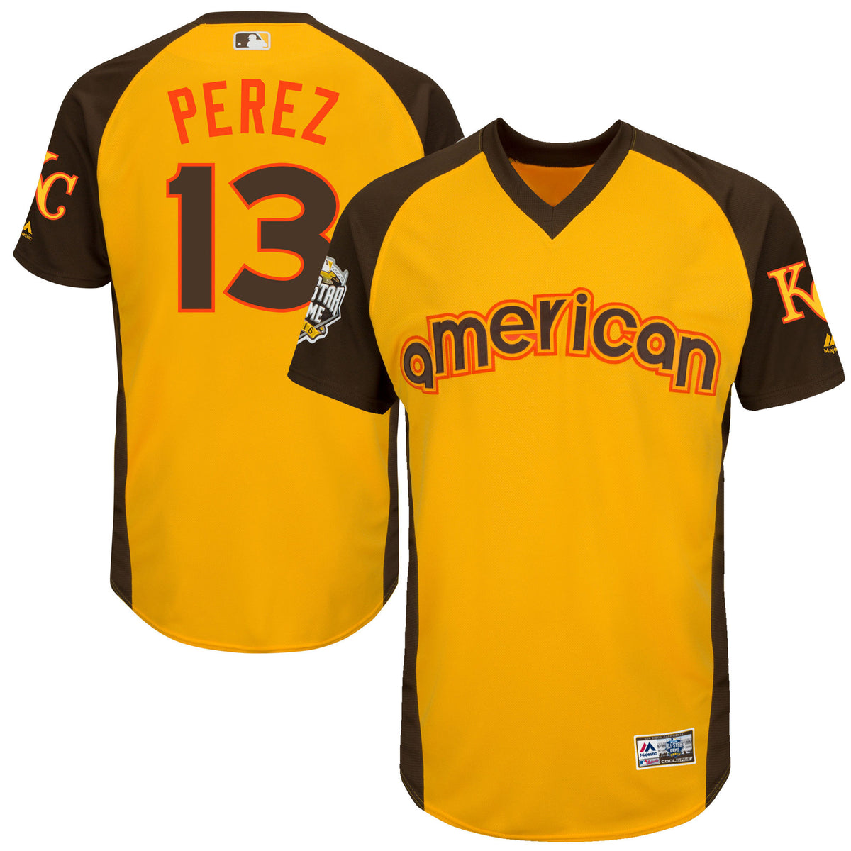 Salvador Perez Kansas City Royals yellow All-Star jersey