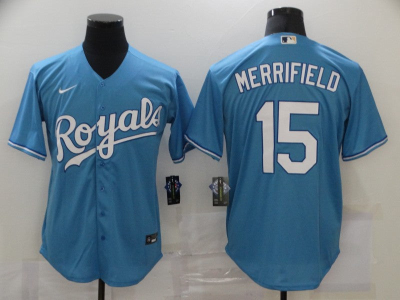 Whit Merrifield Kansas City Royals blue jersey