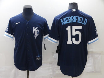 Whit Merrifield Kansas City Royals navy City Connect jersey