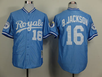 B.Jackson Kansas City Royals blue Throwback jersey
