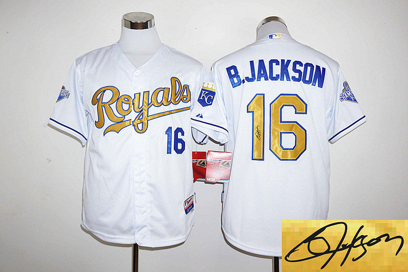 B.Jackson Kansas City Royals white jersey