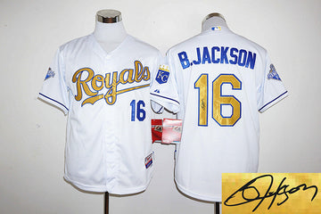 B.Jackson Kansas City Royals white jersey