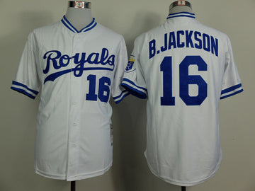 B.Jackson Kansas City Royals white Throwback jersey
