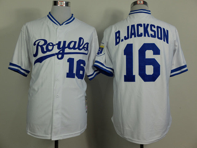 B.Jackson Kansas City Royals white Throwback jersey