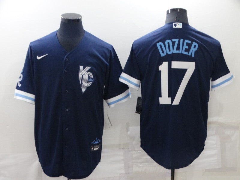 Hunter Dozier Kansas City Royals navy City Connect jersey