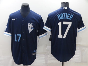 Hunter Dozier Kansas City Royals navy City Connect jersey