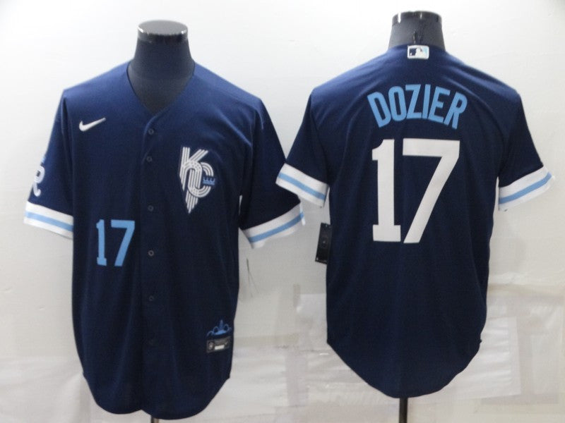 Hunter Dozier Kansas City Royals navy City Connect jersey