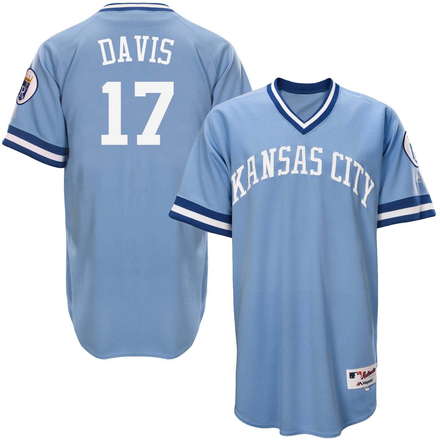 Wade Davis Kansas City Royals blue Throwback jersey